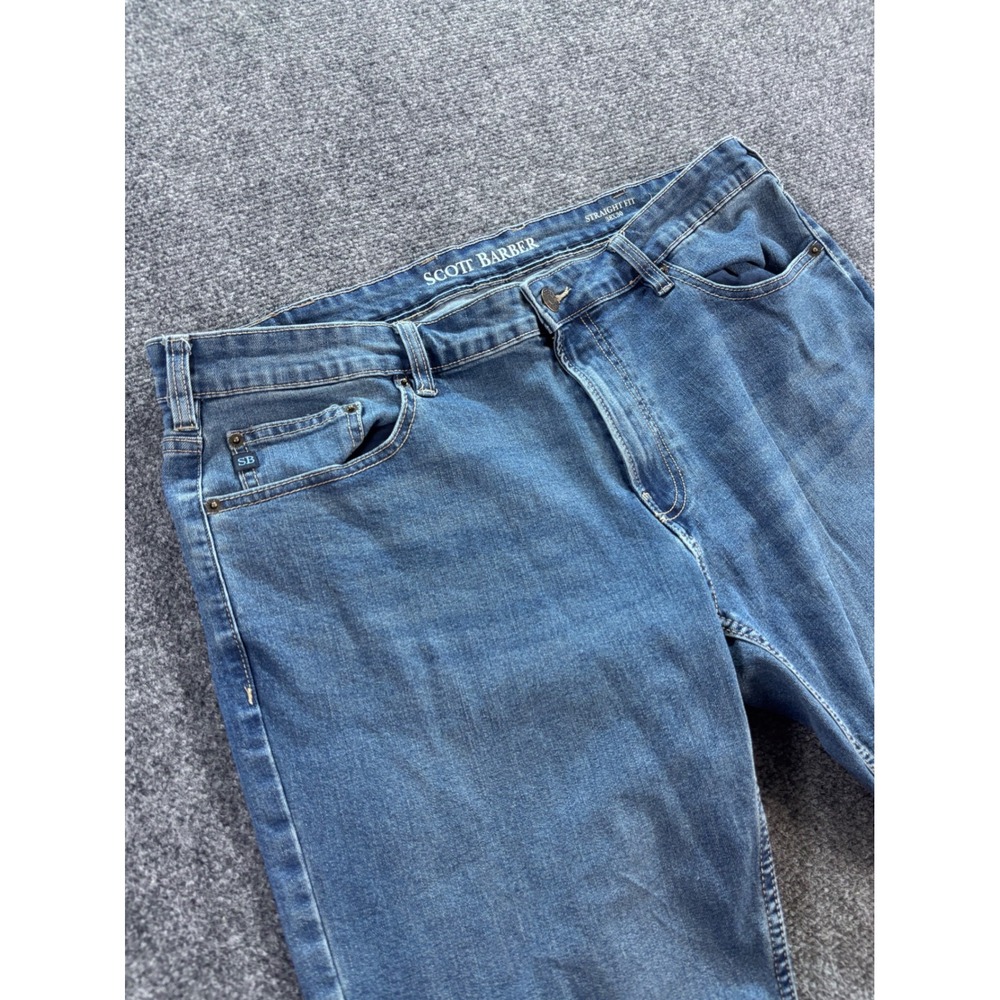 Scott Barber Jeans Mens 38x30 Blue Straight Fit Stretch Denim Medium Wash